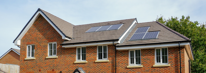 Solar panels installed on a residential roof to generate renewable energy