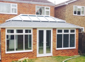 Tiled conservatory with roof lantern