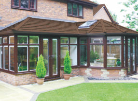 brown tiled conservatory roof