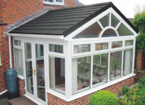 black supalite tiled conservatory roof